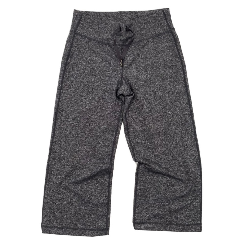 Lululemon Womens size 6 Cropped Workout Yoga Leggings Gray Zipper Pocket